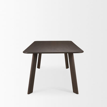 Welborn 72" Dark Brown Wood Rectangular Dining Table