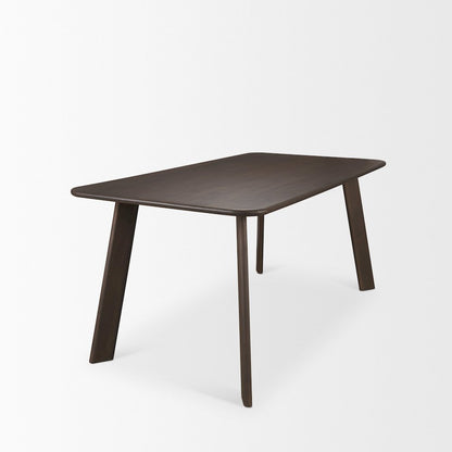 Welborn 72" Dark Brown Wood Rectangular Dining Table