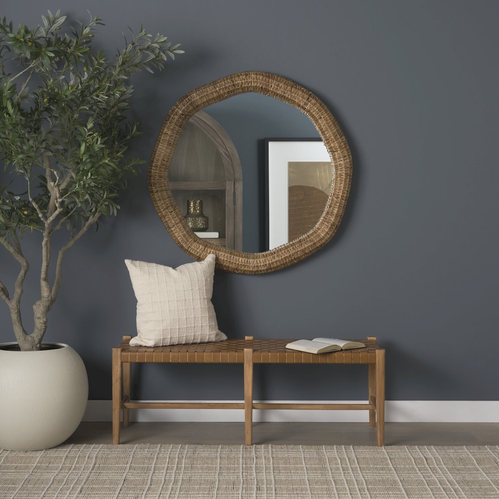 Warrick 42" Woven Water Hyacinth Mirror