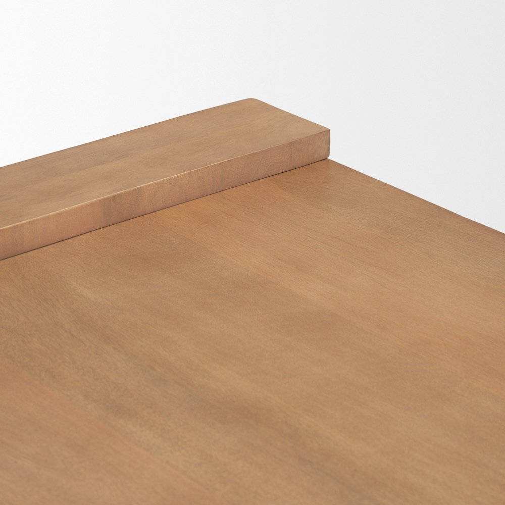 Light Brown Wood Rectangular Coffee Table