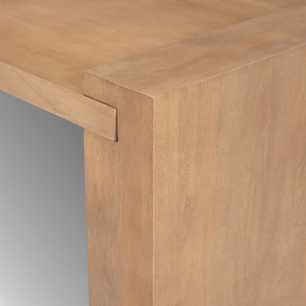 Light Brown Wood Rectangular Coffee Table