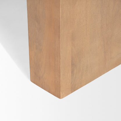 Light Brown Wood Rectangular Coffee Table