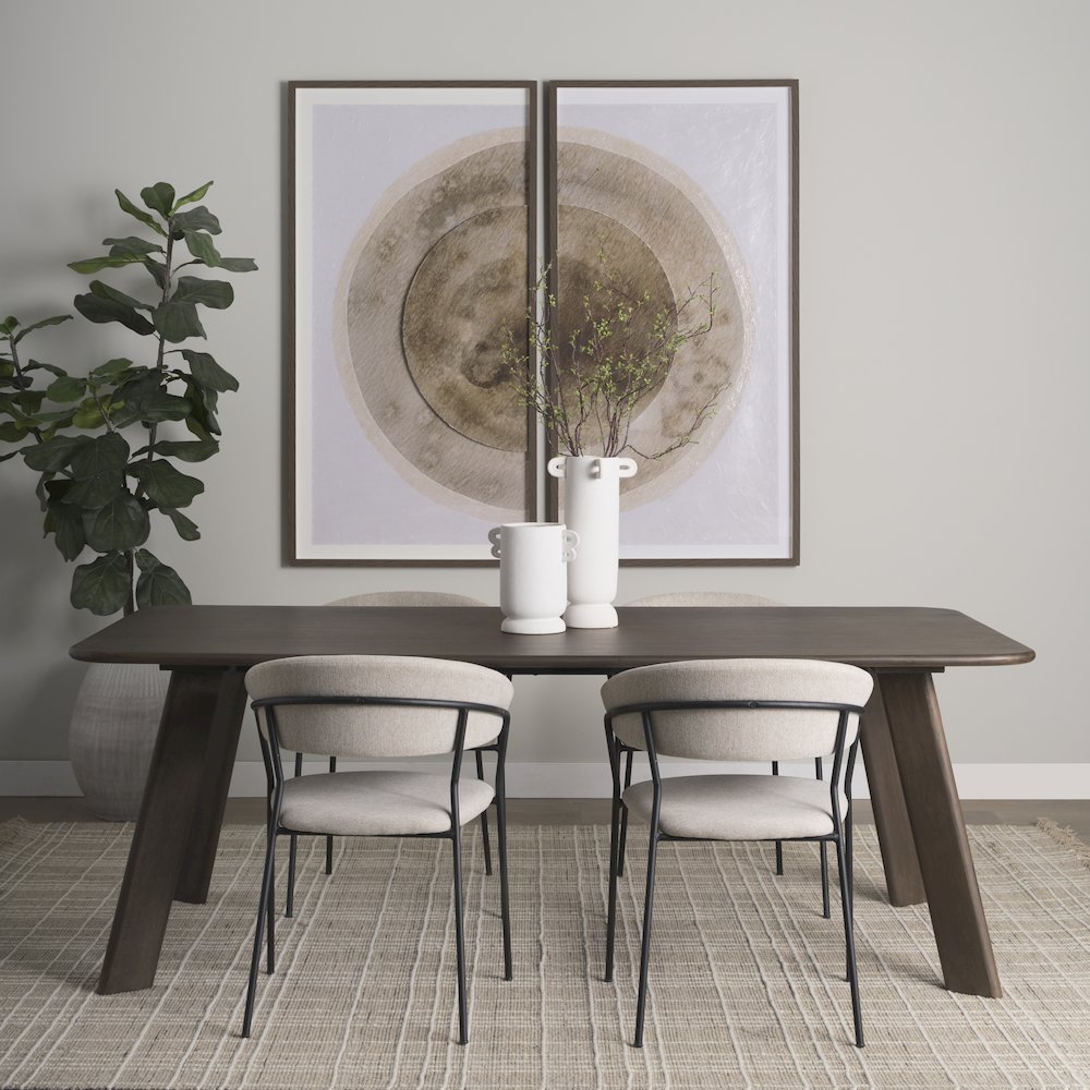 Welborn 72" Dark Brown Wood Rectangular Dining Table