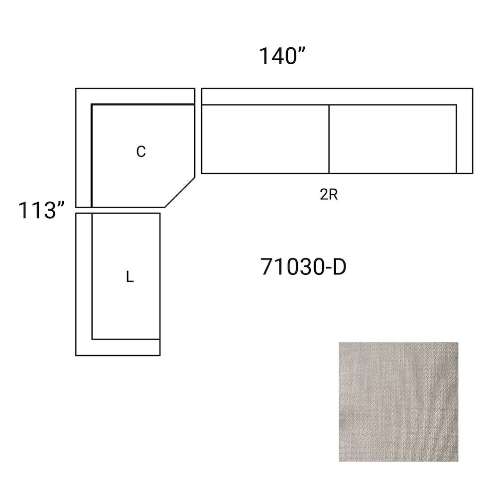 Warner Gray 3 Piece Sofa SetCorner Piece