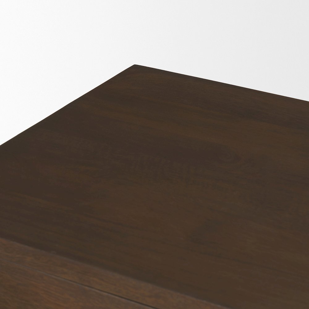 Jonan Dark Brown Wood Dark Aged Brass 2 Door 3 Drawer Sideboard