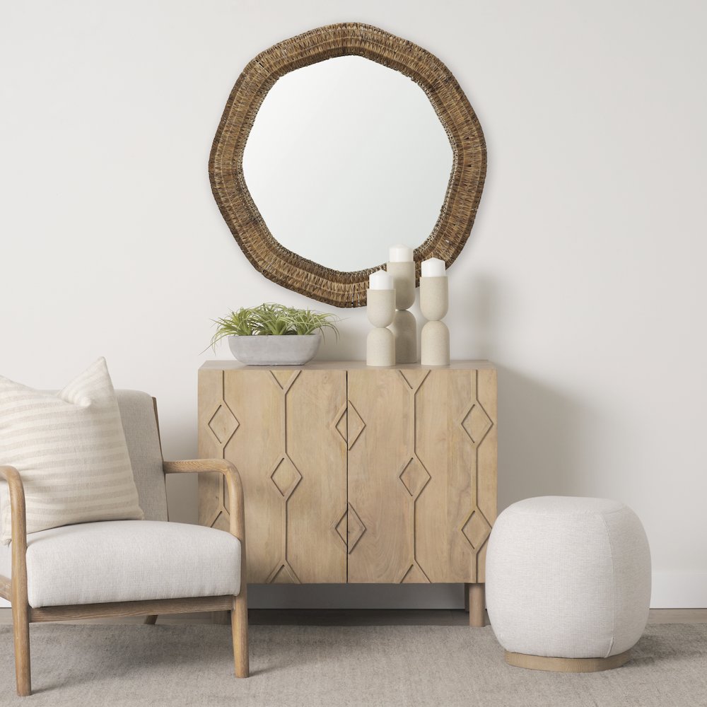 Warrick 36" Woven Water Hyacinth Mirror