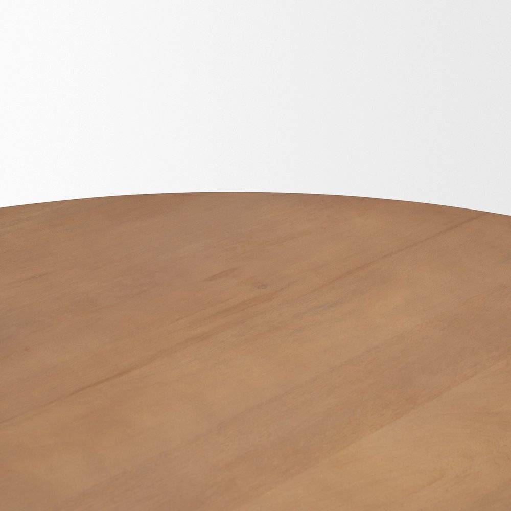 Jovan60" Solid Light Brown Mango Wood Round Dining Table