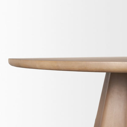 Jovan60" Solid Light Brown Mango Wood Round Dining Table