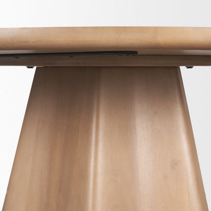 Jovan60" Solid Light Brown Mango Wood Round Dining Table