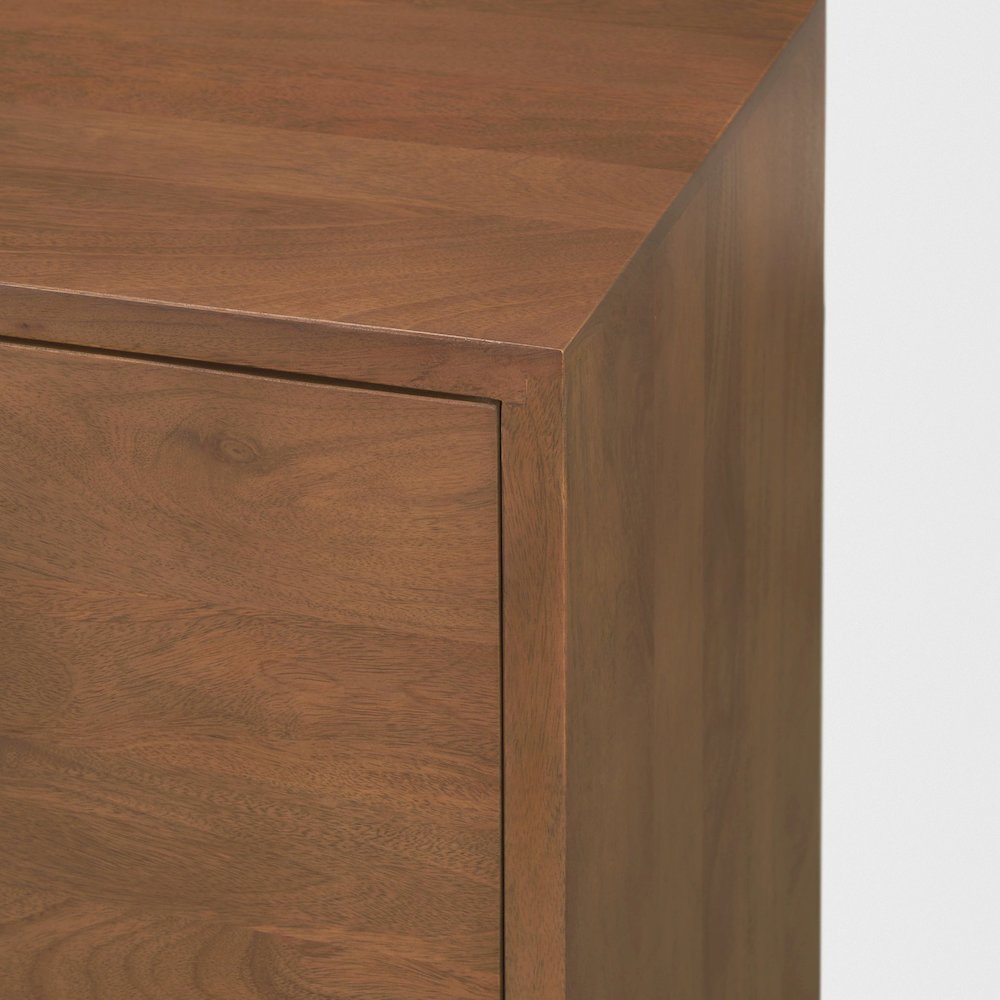 Jonan Medium Brown Wood Dark Aged Brass 2 Door 3 Drawer Sideboard