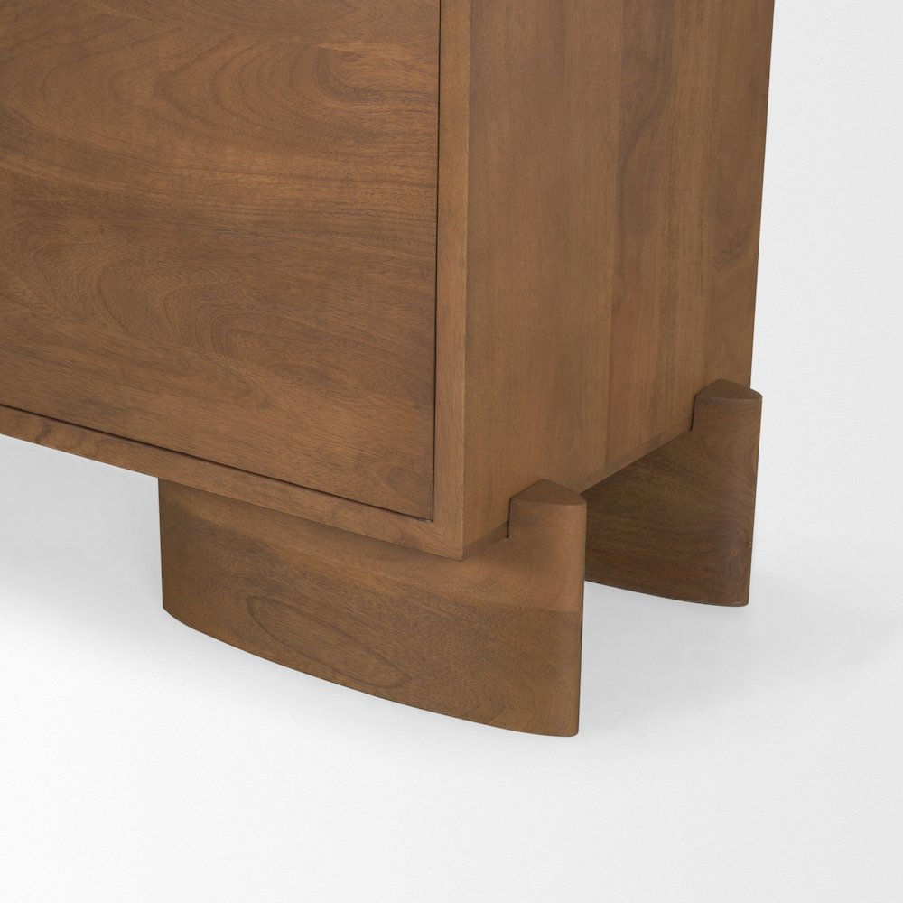 Jonan Medium Brown Wood Dark Aged Brass 2 Door 3 Drawer Sideboard