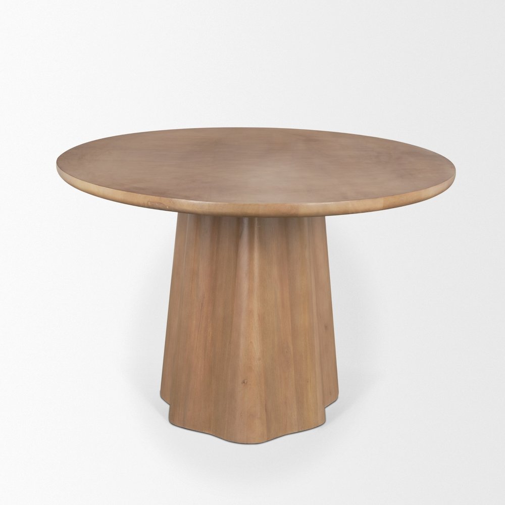 Jovan94" Solid Light Brown Mango Wood Oval Dining Table