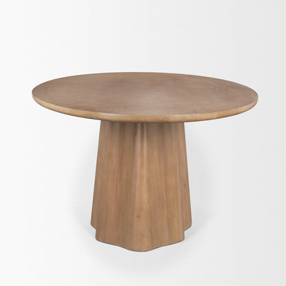 Jovan94" Solid Light Brown Mango Wood Oval Dining Table