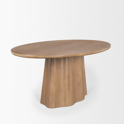 Jovan94" Solid Light Brown Mango Wood Oval Dining Table