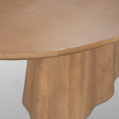 Jovan94" Solid Light Brown Mango Wood Oval Dining Table