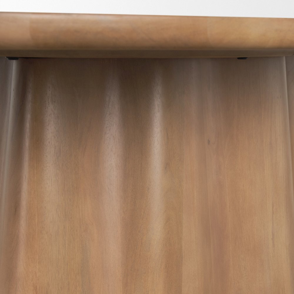 Jovan94" Solid Light Brown Mango Wood Oval Dining Table