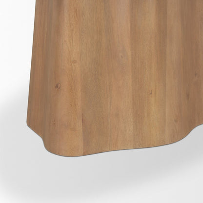 Jovan94" Solid Light Brown Mango Wood Oval Dining Table