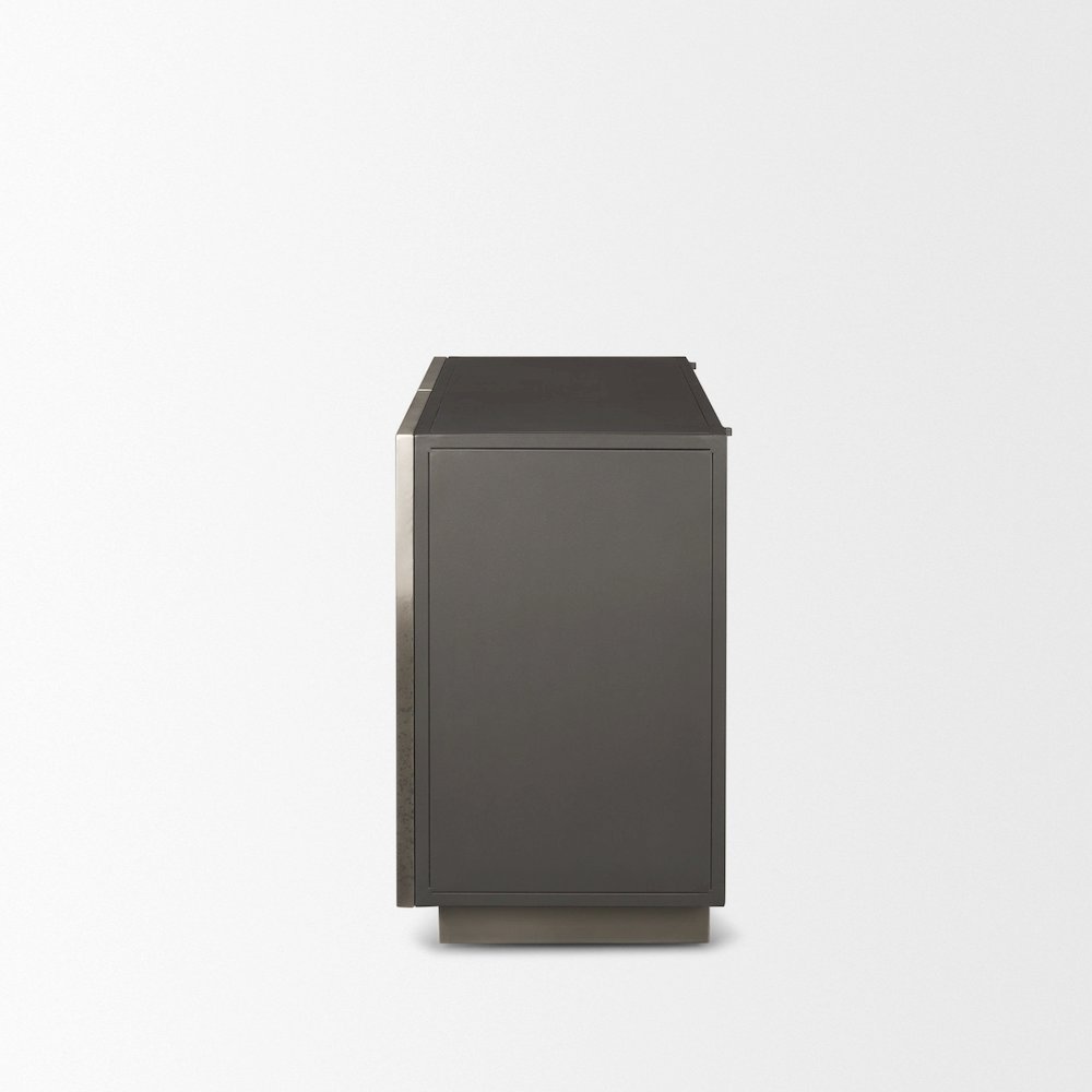 Acid Washed Iron Metal Accent Cabinet