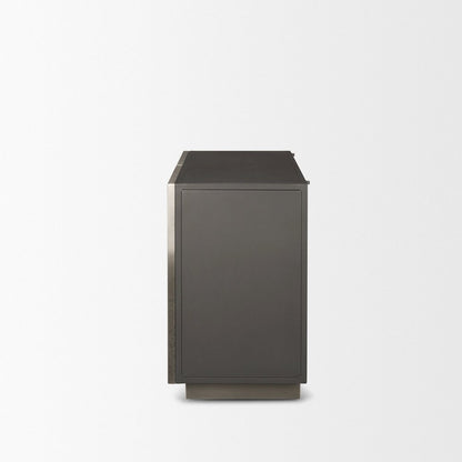 Acid Washed Iron Metal Accent Cabinet