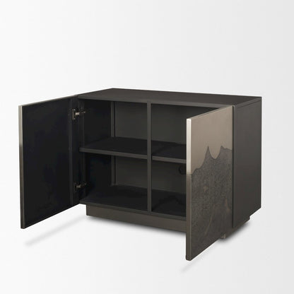 Acid Washed Iron Metal Accent Cabinet