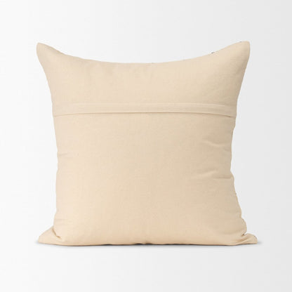 Beige And Black Striped Checkered Decorative Square Pillow Cover