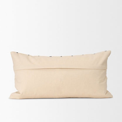 Beige And Black Striped Checkered Decorative Lumbar Pillow Cover