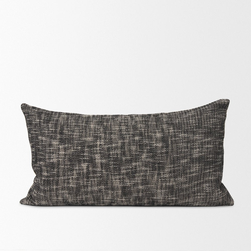 Cream And Black Cotton Decorative Lumbar Pillow Cover