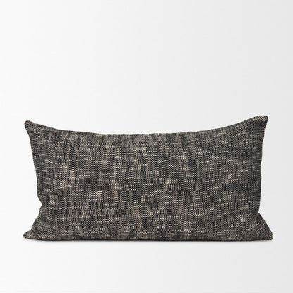 Cream And Black Cotton Decorative Lumbar Pillow Cover