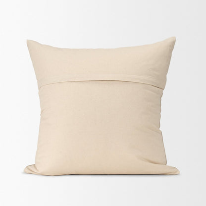 Beige And Gray Plaid Cotton-Linen Decorative Square Pillow Cover