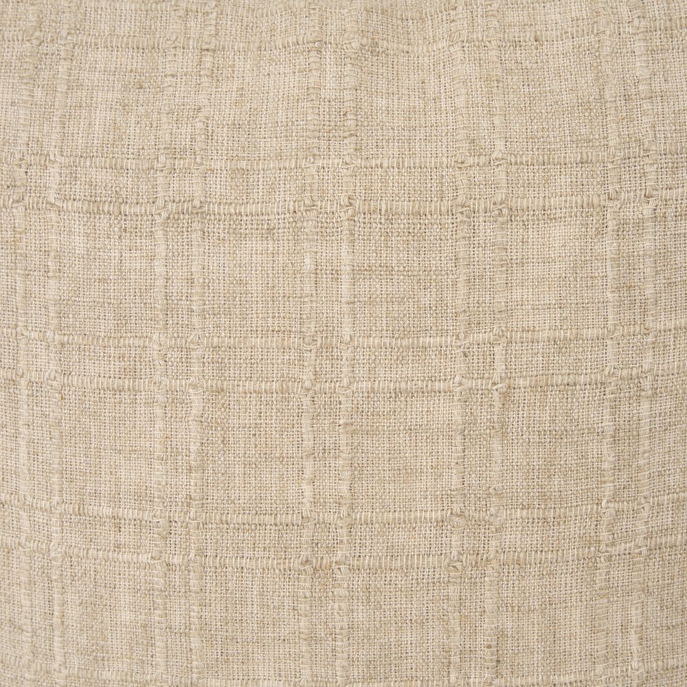 Beige Checker Textured Cotton-Linen Decorative Square Pillow Cover
