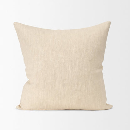 Cream Cotton-Linen Blend Decorative Square Pillow Cover