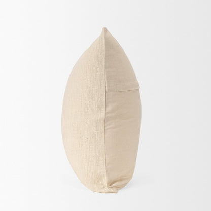 Cream Cotton-Linen Blend Decorative Square Pillow Cover