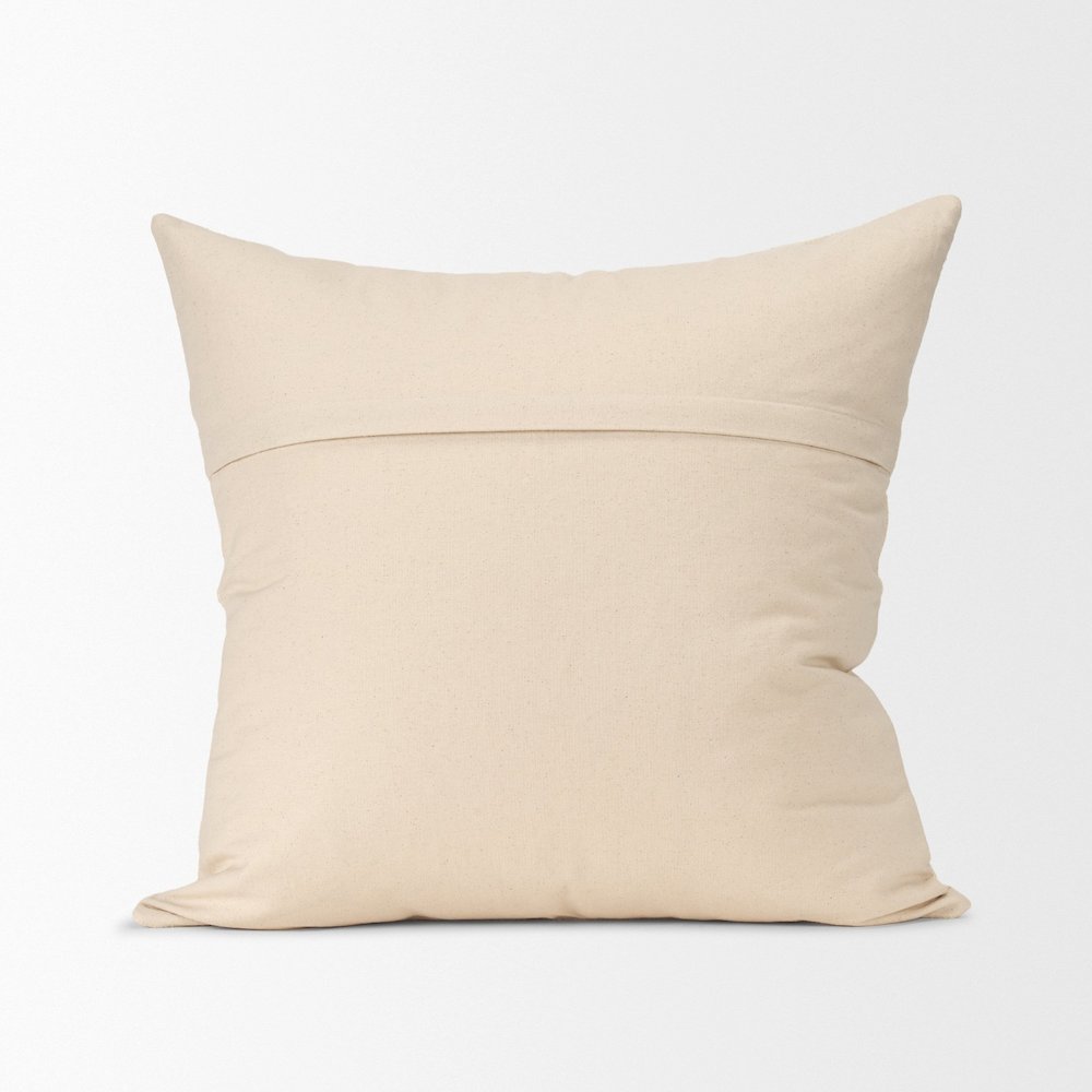 Cream Cotton-Linen Blend Decorative Square Pillow Cover