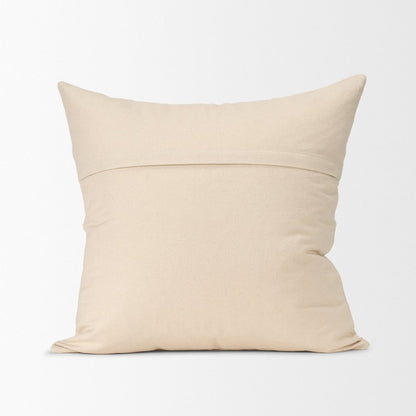 Cream Cotton-Linen Blend Decorative Square Pillow Cover