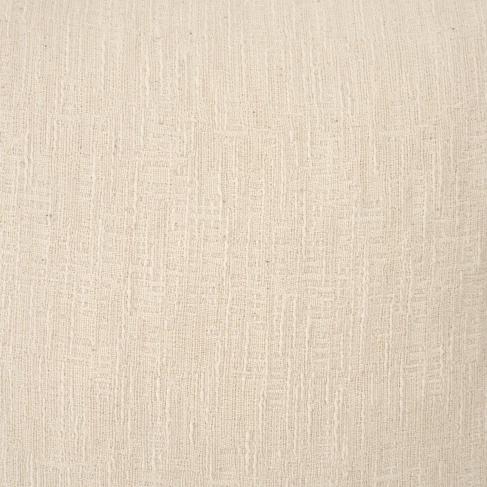 Cream Cotton-Linen Blend Decorative Square Pillow Cover