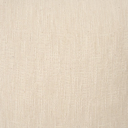 Cream Cotton-Linen Blend Decorative Square Pillow Cover