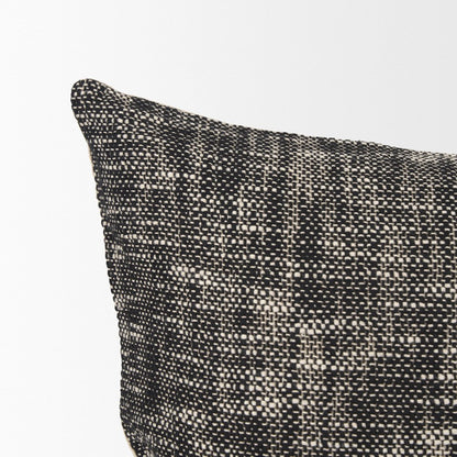 Cream And Black Cotton Decorative Lumbar Pillow Cover