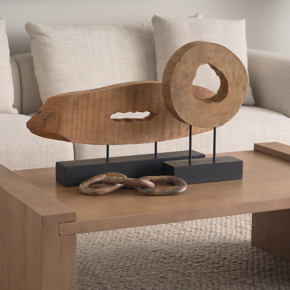 Light Brown Wood Rectangular Coffee Table