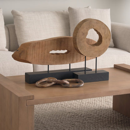 Light Brown Wood Rectangular Coffee Table
