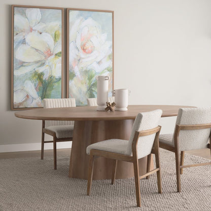 Jovan94" Solid Light Brown Mango Wood Oval Dining Table