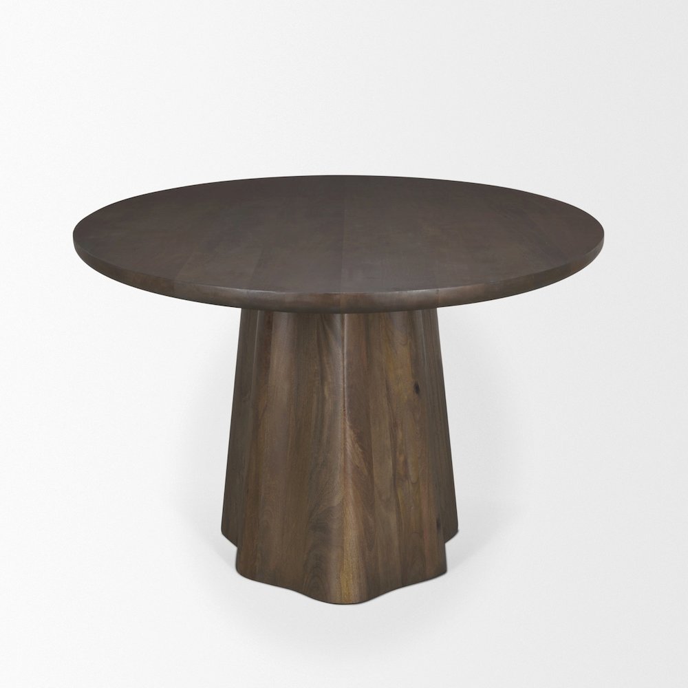 Jovan94" Solid Dark Brown Mango Wood Oval Dining Table