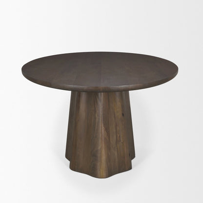Jovan94" Solid Dark Brown Mango Wood Oval Dining Table
