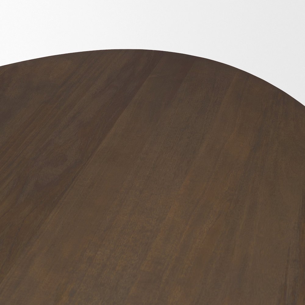 Jovan94" Solid Dark Brown Mango Wood Oval Dining Table