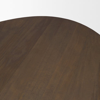 Jovan94" Solid Dark Brown Mango Wood Oval Dining Table