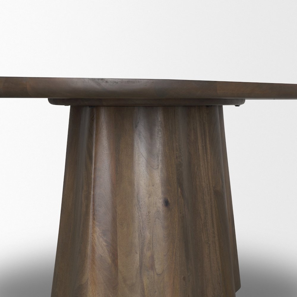Jovan94" Solid Dark Brown Mango Wood Oval Dining Table