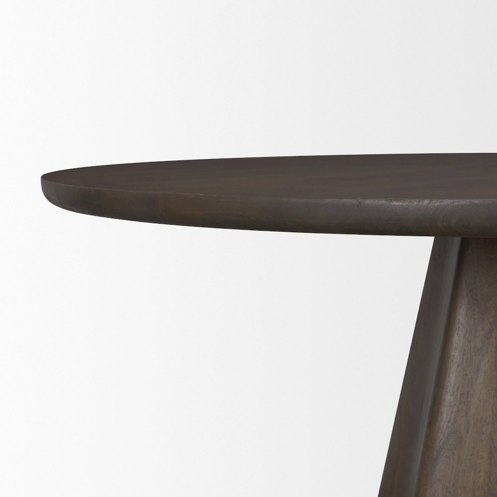 Jovan60" Solid Dark Brown Mango Wood Round Dining Table