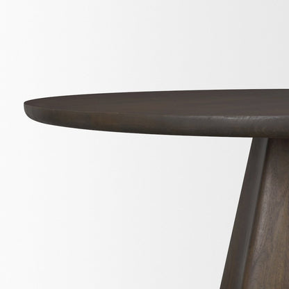 Jovan60" Solid Dark Brown Mango Wood Round Dining Table
