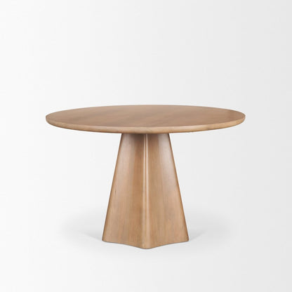 Jovan48" Solid Light Brown Mango Wood Round Dining Table