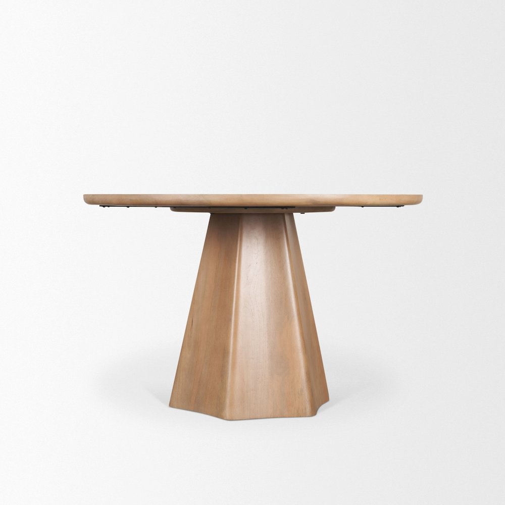 Jovan48" Solid Light Brown Mango Wood Round Dining Table