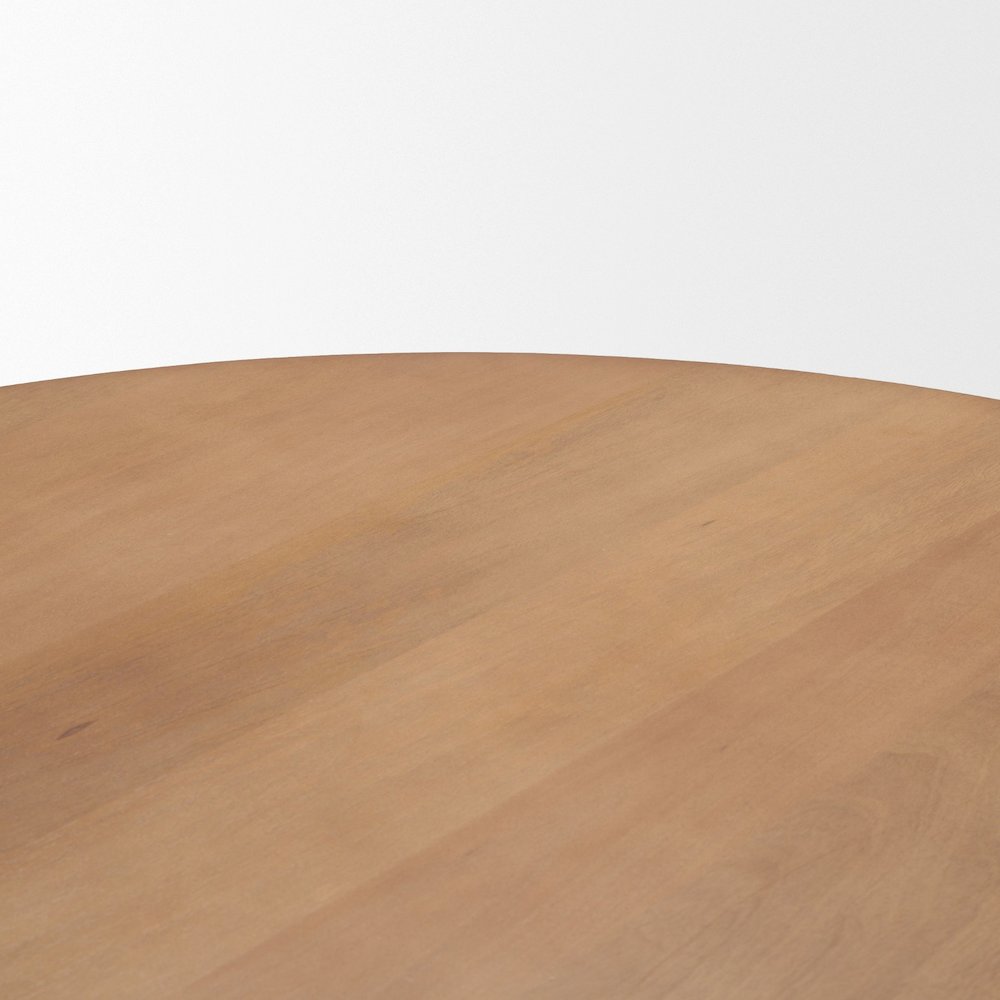 Jovan48" Solid Light Brown Mango Wood Round Dining Table